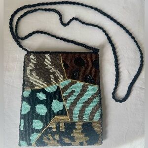 Vintage Y2K Beaded Crossbody Shoulder Bag Purse Small